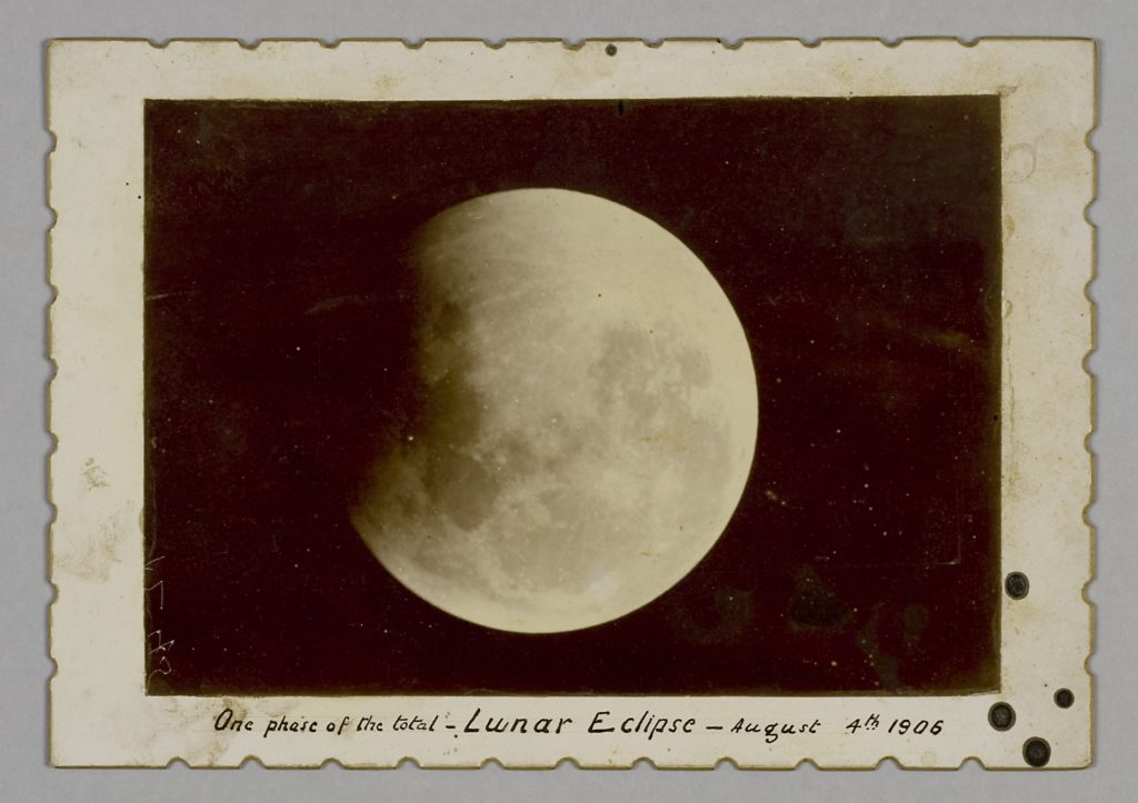 Photographic print of lunar eclipse taken on 4th August, 1906